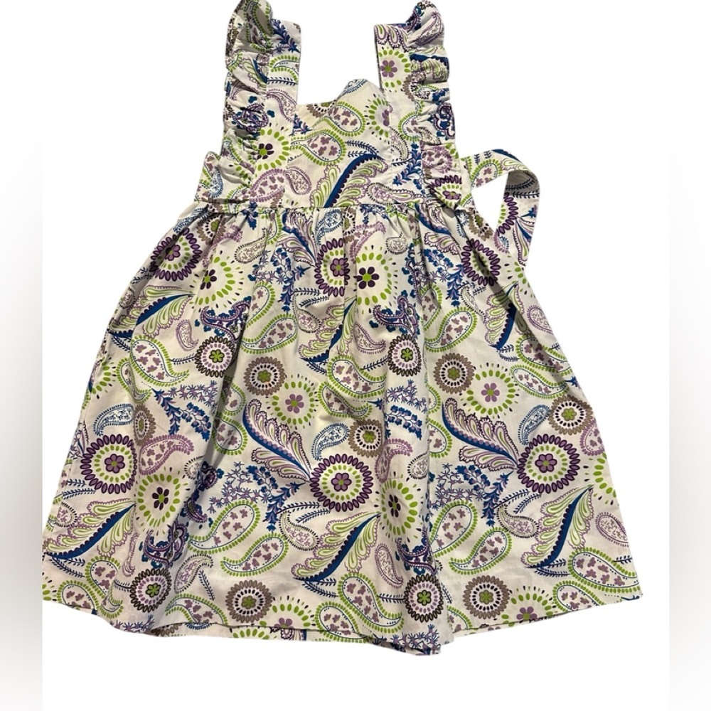 Stellybelly‎ Paisley Print Dress Ruffle Sleeve and a Bow Tie Back Size 3T